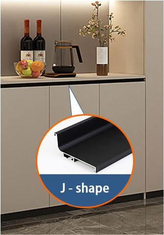 Profil din aluminiu tip GOLA orizontal „J”, H 60 mm., lungime 4,2 m finisaj negru mat [5]