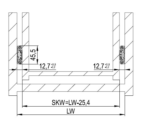 REJS- Glisiera cu  bile L 450 mm H 45 mm SOLIDE SLIDE , amortizare si, extragere totala, 35 kg [8]