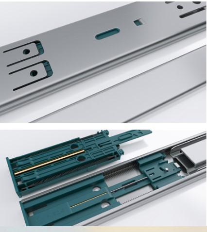 REJS- Glisiera cu  bile L 450 mm H 45 mm SOLIDE SLIDE , amortizare si, extragere totala, 35 kg [2]