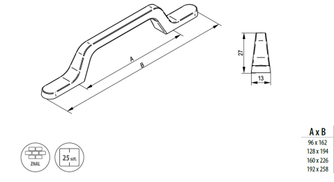 REJS Maner mobila ASTER 160 mm, negru mat [1]