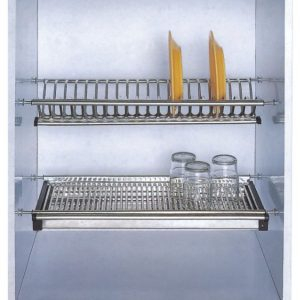 Scurgătoare - Scurgător de vase pt corp 500  în 2 nivele, cu tavă din inox,