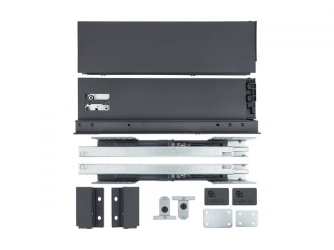 Sertare mobila Tandembox - Tandembox Slim L=300mm, H=86mm, gri mat, reglabil