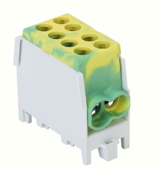 BLOC DISTRIBUITOR MONOFAZAT GALBEN/VERDE 100A in:1x25/out:3x25 mm2 [1]