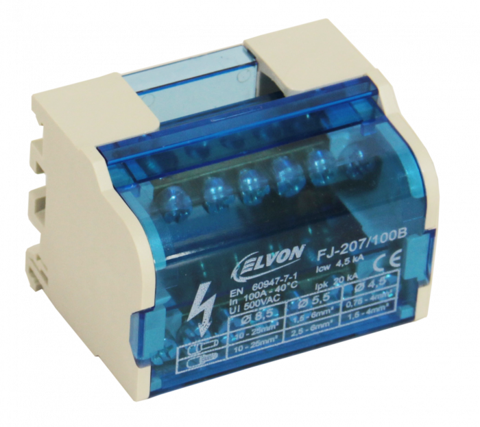 DISTRIBUITOR 2P FJ207/100B 1 IN 6 OUT × 2/500V/100A [1]
