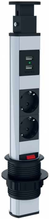DISTRIBUITOR VERTICAL 45X45 Φ60 PENTRU BIROU 6M (2XSHUKO+2XUSB) [1]