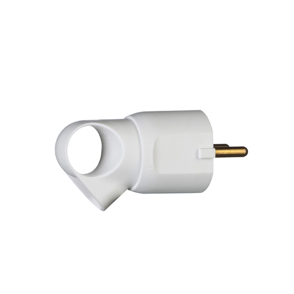 Fișă 2P+E 16 A cu inel de extragere - albă - pachet [1]