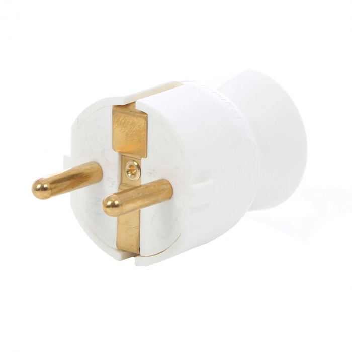 Fisa cu iesire dreapta 050315, contact de protectie, 16A, alba [1]
