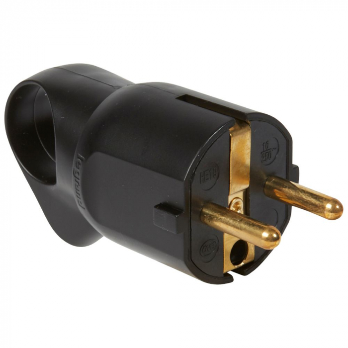 Fisa cu inel de extragere Legrand 050328, 16A, contact de protectie, negru [1]