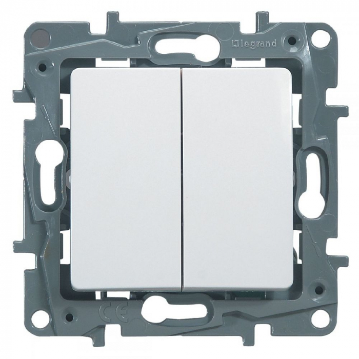Intrerupator dublu 10A Legrand Niloe 664506 - 1 modul [1]