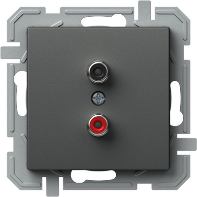 Priză AUDIO 2xRCA, antracit [1]