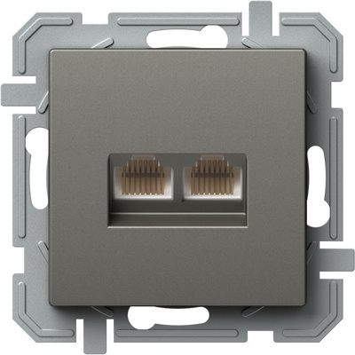 Priză CAT5e KS dublă 2x RJ45 8/8 titan [1]