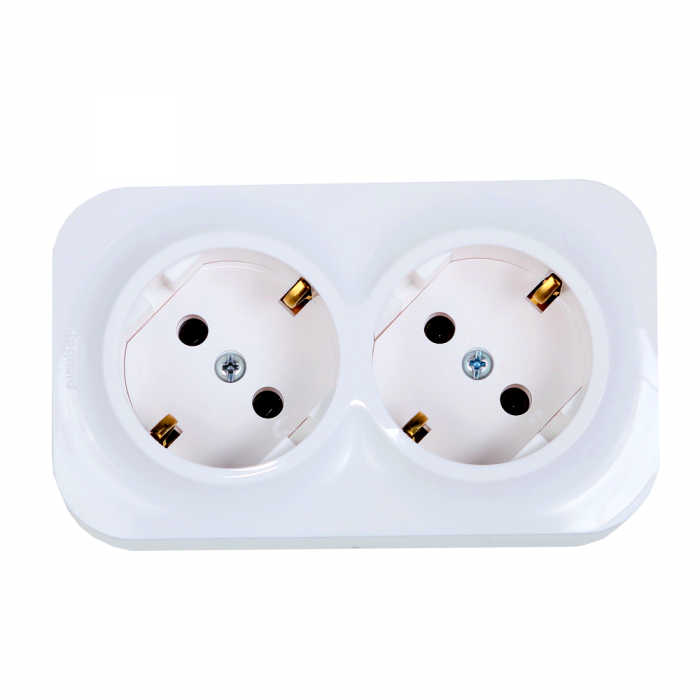 Priza dubla 2P+T Forix, Legrand 782413, alb, montaj aplicat [1]