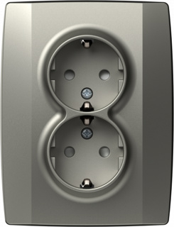 Priză dublă SCHUKO 2P+E 16A 250V~, titan [1]