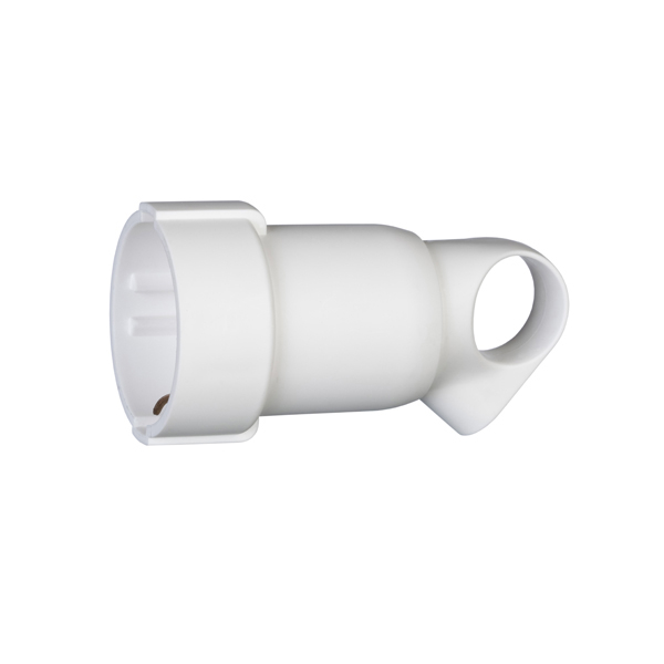 Priză mobilă 2P+E 16 A cu inel de extragere - albă - pachet [1]