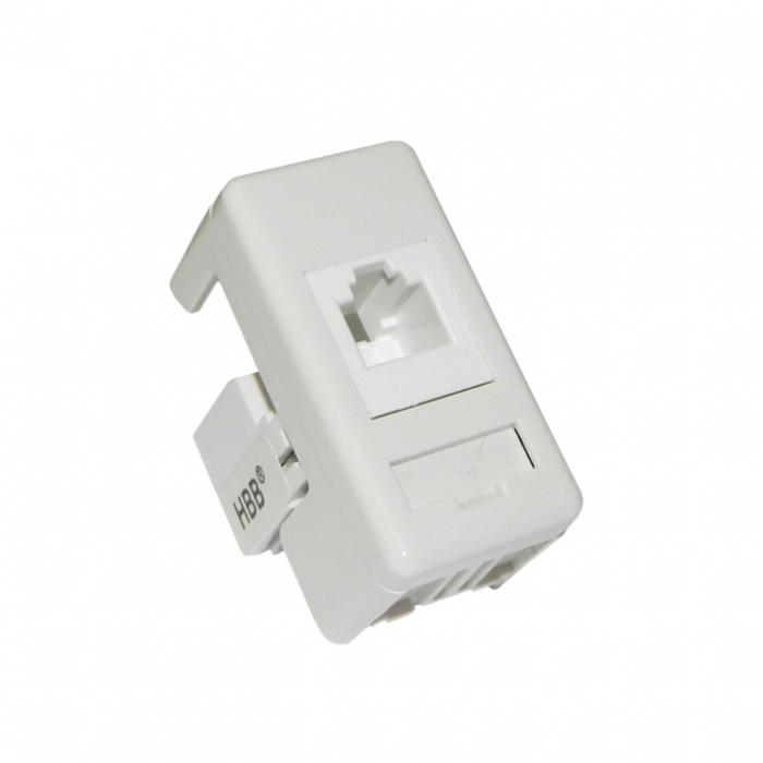 PRIZA MODULARA TELEFON 6P4C "YRISS" - ALB [1]