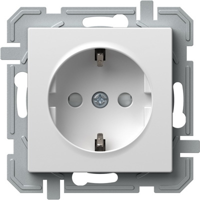 Priză SCHUKO 2P+E 16A 250V~, plug-in, alb polar [1]