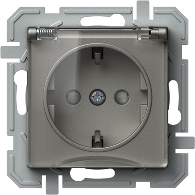 Priză SCHUKO+capac 2P+E 16A 250V~, titan+transparent [1]