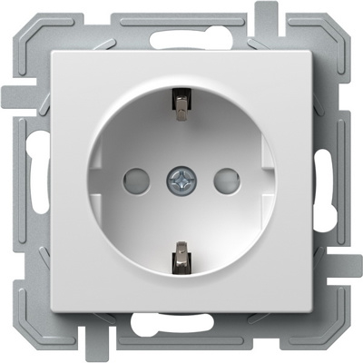 Priză simplă SCHUKO 2P+E 16A 250V~, alb polar [1]