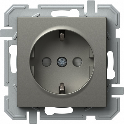 Priză simplă SCHUKO 2P+E 16A 250V~, titan [1]