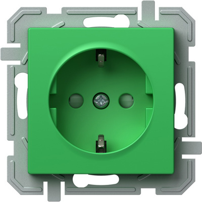 Priză simplă SCHUKO 2P+E 16A 250V~, verde [1]