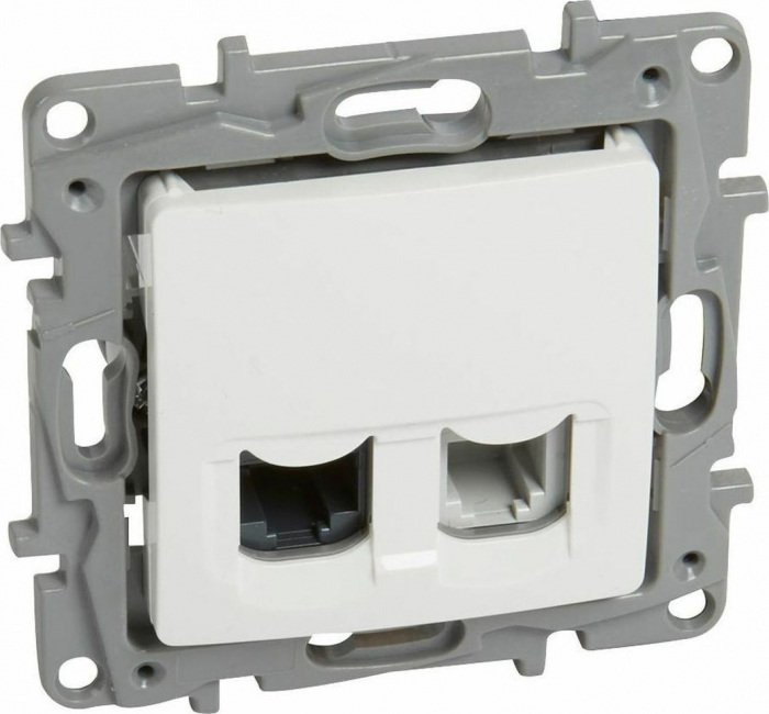 RJ 11 + RJ 45 Cat.6 UTP socket Niloe - white [1]