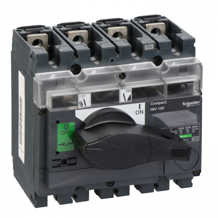 Separator de sarcina decuplare vizibil Interpact INV100, 4 poli, 100A, 31161, Schneider Electric [1]