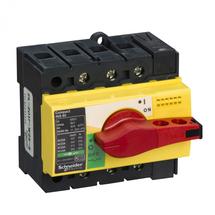 Separator de sarcina Interpact INS80, 3 poli, 80A, 28920, Schneider Electric [1]