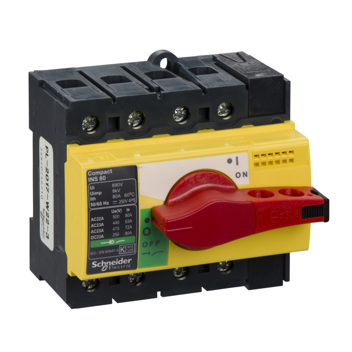 Separator de sarcina Interpact INS80, 4 poli, 80A, 28921, Schneider Electric [1]