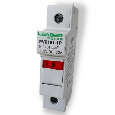 Componente electrice - Soclu sigurante fuzibile fotovoltaice 1P cu semnalizare 10x38mm