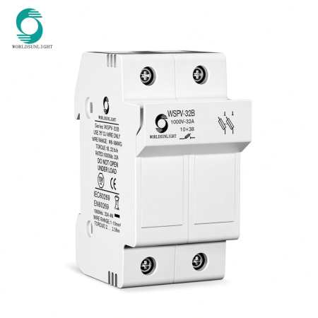 Componente electrice - Separator / Suport siguranțe PV DC 2P 1000V 32A WSPV-32B (fără siguranțe) – Worldsunlight