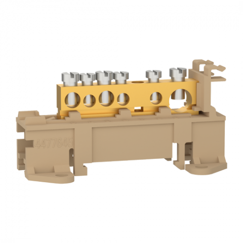 Protecția circuitelor, protecții diferențiale și descărcătoare - Bloc terminal 125A 6 borne cu suport, SCH-14976, Schneider Electric - Schneider