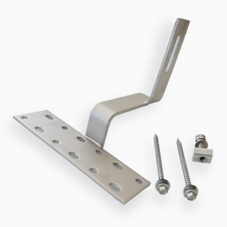 Sisteme de prindere - Carlig vertical prindere panou fotovoltaic pe tigla + 2 suruburi + bolt LP