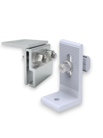 Sisteme de prindere - Clema fixare panou fotovoltaic pe tabla faltuita + Profil L + Bolt(nut) LP