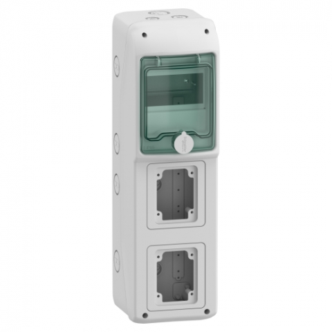 Cofrete de plastic și accesorii - Cofret Kaedra pentru prize electrice, 138 X 460 Mm, 5 Module, 2 deschideri, SCH-13178, Schneider Electric - Schneider