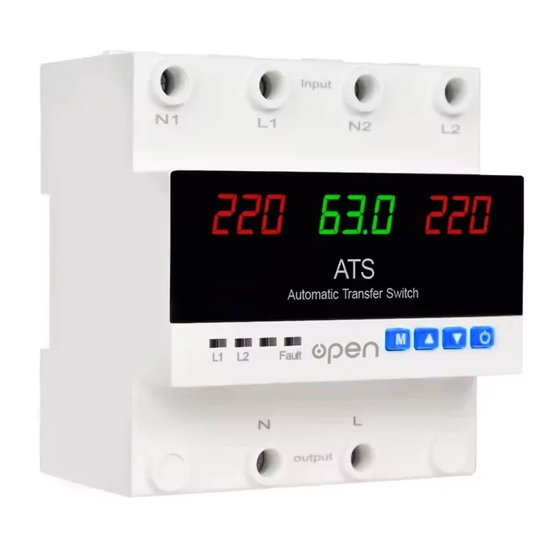 ATS / Comutatoare Transfer - Comutator Automat de Transfer ATS Afișaj Digital Protecție Supratensiune 100A Monofazat