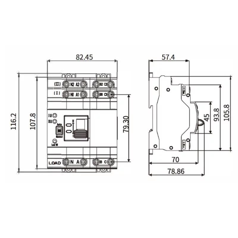 Comutator Automat de Transfer ATS Trifazat Slim 2 Surse 63A Open [1]