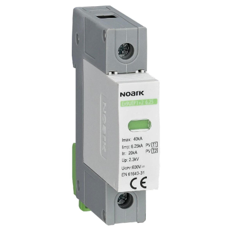 Componente Electrice - Descărcător la supratensiune SPD 1P, 1+2, 750V DC, cu contact de semnalizare, Noark 111744, pentru sisteme fotovoltaice