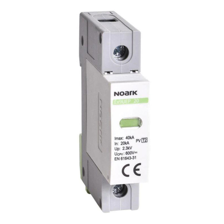 Componente Electrice - Descărcător la supratensiune SPD 1P, 2, 750V DC, cu contact de semnalizare, Noark 112901, pentru sisteme fotovoltaice