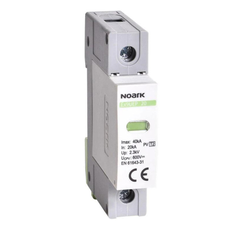 Componente Electrice - Descărcător la supratensiune SPD 1P, 2, 750V DC, fără contact de semnalizare, Noark 112900, pentru sisteme fotovoltaice