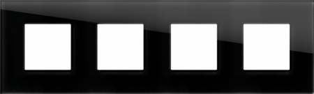 Prize, întrerupătoare, detectoare de mișcare și accesorii - EDGE Rama decorativa sticla 4x2M neagra pentru elemente modulare MODUL