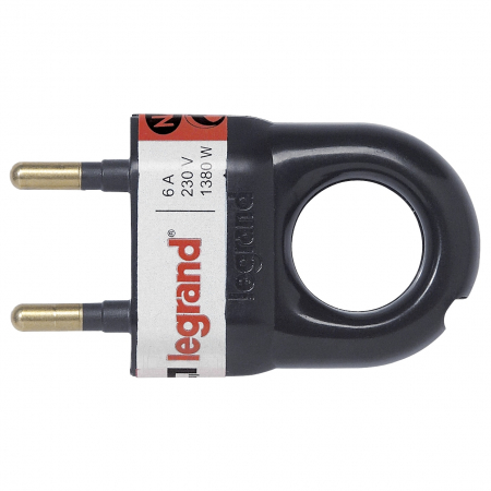 Prize, întrerupătoare, detectoare de mișcare și accesorii - Fisa 2P inel extragere 050163, 6A, neagra