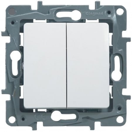 Prize, întrerupătoare, detectoare de mișcare și accesorii - Intrerupator dublu cap scara, 10A Legrand Niloe 664502 - 1 modul