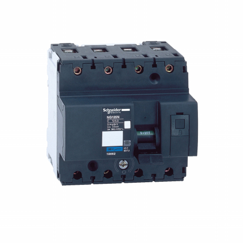 Protecția circuitelor, protecții diferențiale și descărcătoare - Intreruptor Automat 4 Poli, 100A, NG 125N 18660, Schneider Electric