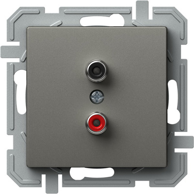 Prize multimedia - Priză AUDIO 2xRCA, titan