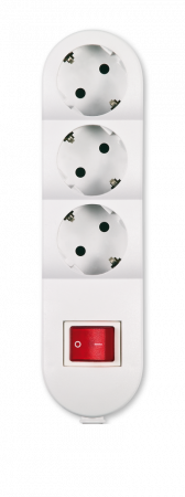 Prelungitoare, Stechere, Accesorii - PRIZA SCHUKO 3 POSTURI CU INTRERUPATOR 16A 250V 