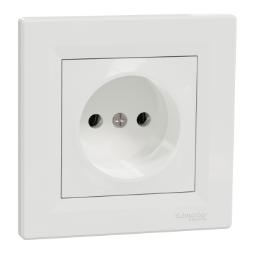 Prize, întrerupătoare, detectoare de mișcare și accesorii - Priza Simpla Asfora 2P 16A Alba, EPH3000121, Schneider Electric - Schneider