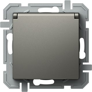 Prize - Priză simplă SCHUKO+capac 2P+E 16A 250V~, titan+titan