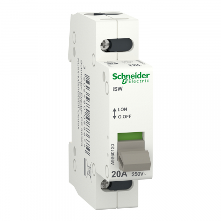 Protecția circuitelor, protecții diferențiale și descărcătoare - Separator de sarcina Acti9 iSW, 1P, 20 A, 250V, A9S60120, Schneider Electric
