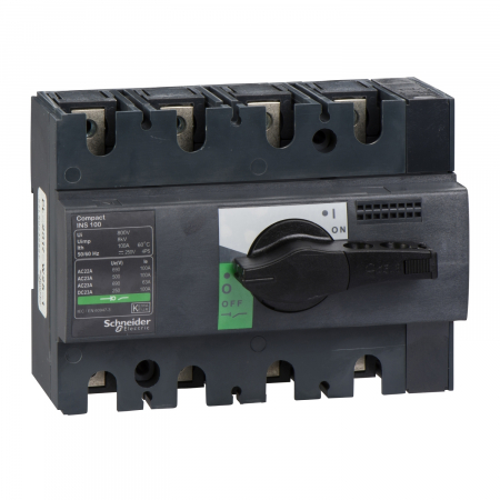 Separatoare - Separator de sarcina Interpact INS100, 4 poli, 100A, 28909, Schneider Electric