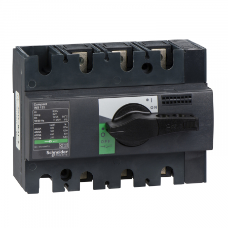 Separatoare - Separator de sarcina Interpact INS125, 3 poli, 125A, 28910, Schneider Electric